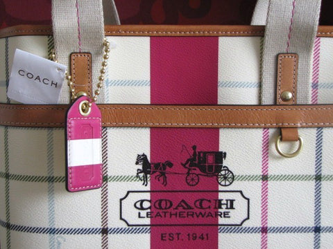 Coach Heritage Stripe Satchel Handbag